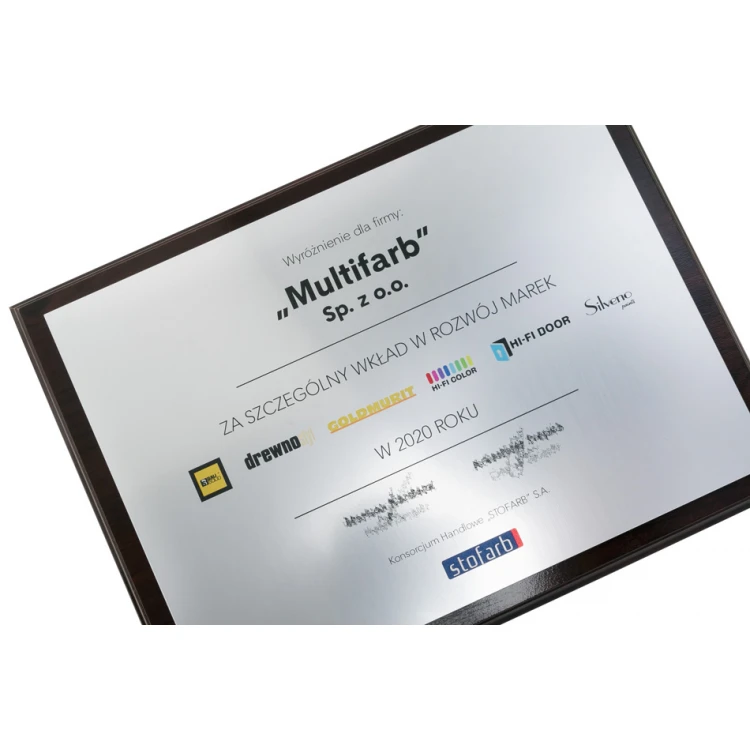 Anerkennungsurkunde mit farbigem UV-Druck - horizontal - DUV061