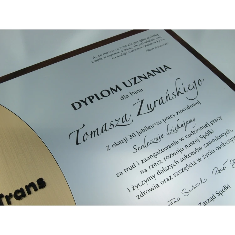 Diplom mit Acryl-Logo - SL025
