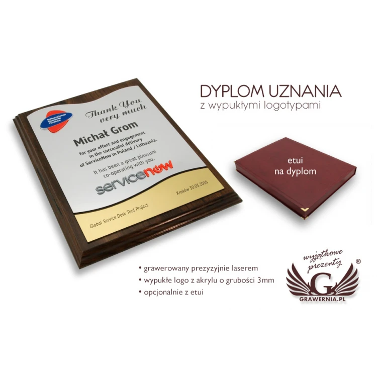 DIPLOM MIT ACRYL-LOGO - LASERGESCHNITTEN - SL048
