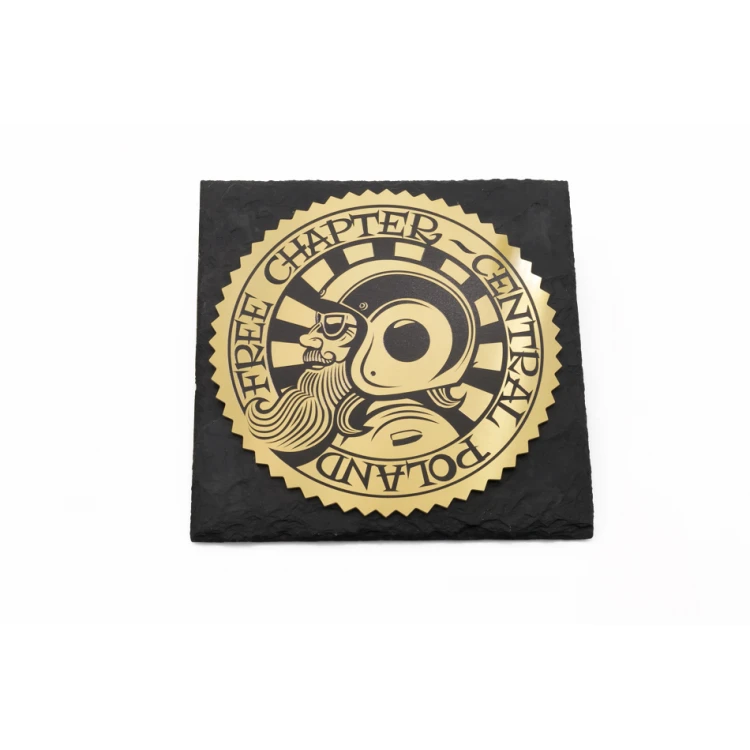Schieferdiplom mit Messing-CNC-graviertem Logo - DK006