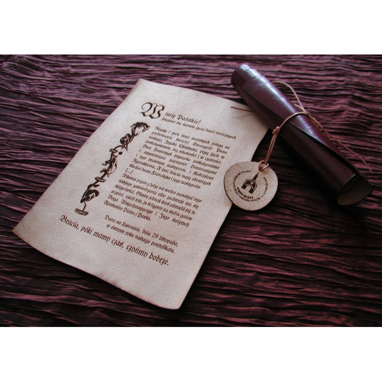 Lederdiplom mit Medaille - gebunden mit Lederband - DSK003