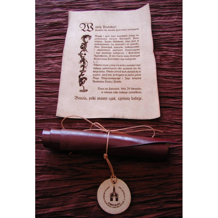 Lederdiplom mit Medaille - gebunden mit Lederband - DSK003