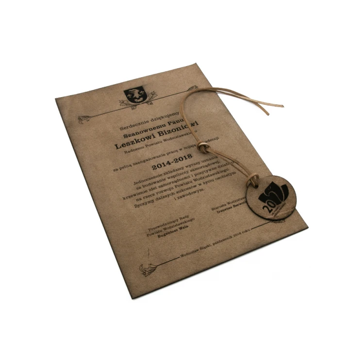 Lederdiplom mit Schnürbindung - DSK007
