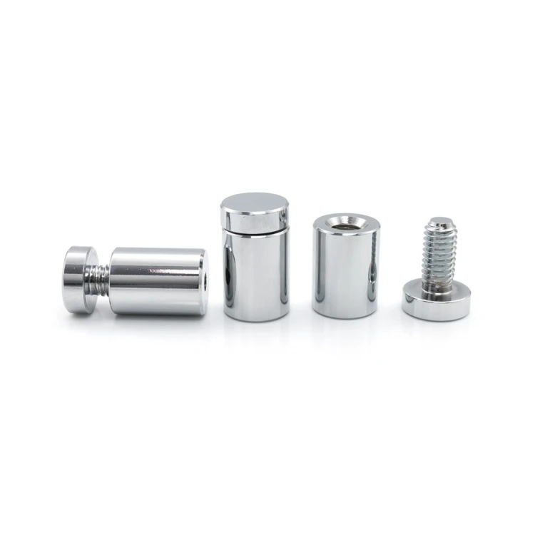 Aluminiumabstandshalter für Schilder und Plaketten - silber verchromt - Durchmesser 19mm - DDS036
