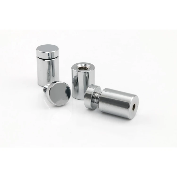 Aluminiumabstandshalter für Schilder und Plaketten - silber verchromt - Durchmesser 19mm - DDS036