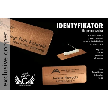 Exklusiver Mitarbeiterausweis - 66x26mm - ID041 - Kupfer