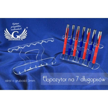 Display für 7 Kugelschreiber - Acryl Modell D001