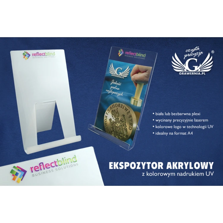 Akryl-Display - Format A4 - UV-Drucklogo - Modell K005