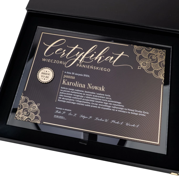 Elegantes Junggesellinnenabschied-Diplom - Größe 304x228mm - DUV102