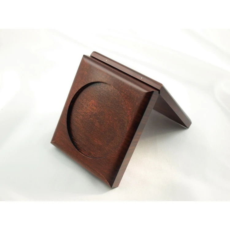 Holzbox Etui mit zwei Fächern für Medaillen mit einem Durchmesser von 80mm - KAS12