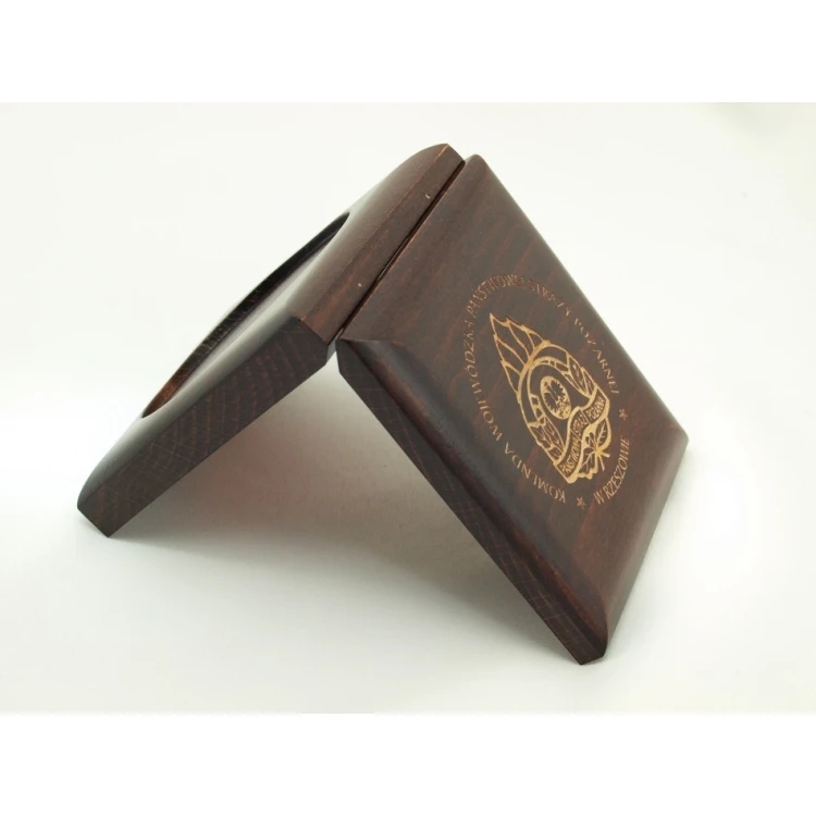 Holzbox Etui mit zwei Fächern für Medaillen mit einem Durchmesser von 70mm - KAS05