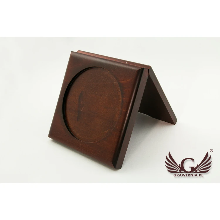 Holzbox Etui mit zwei Fächern für Medaillen mit einem Durchmesser von 90mm - KAS07