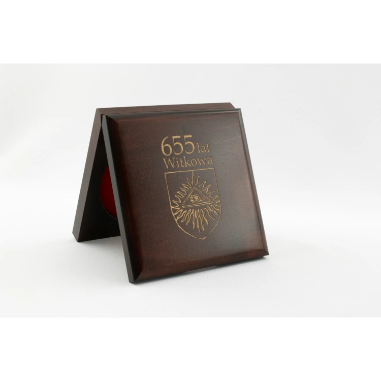 Holzbox Etui mit zwei Fächern für Medaillen mit einem Durchmesser von 90mm - KAS07