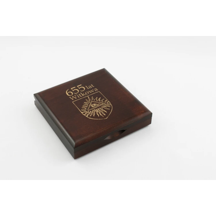 Holzbox Etui mit zwei Fächern für Medaillen mit einem Durchmesser von 90mm - KAS07