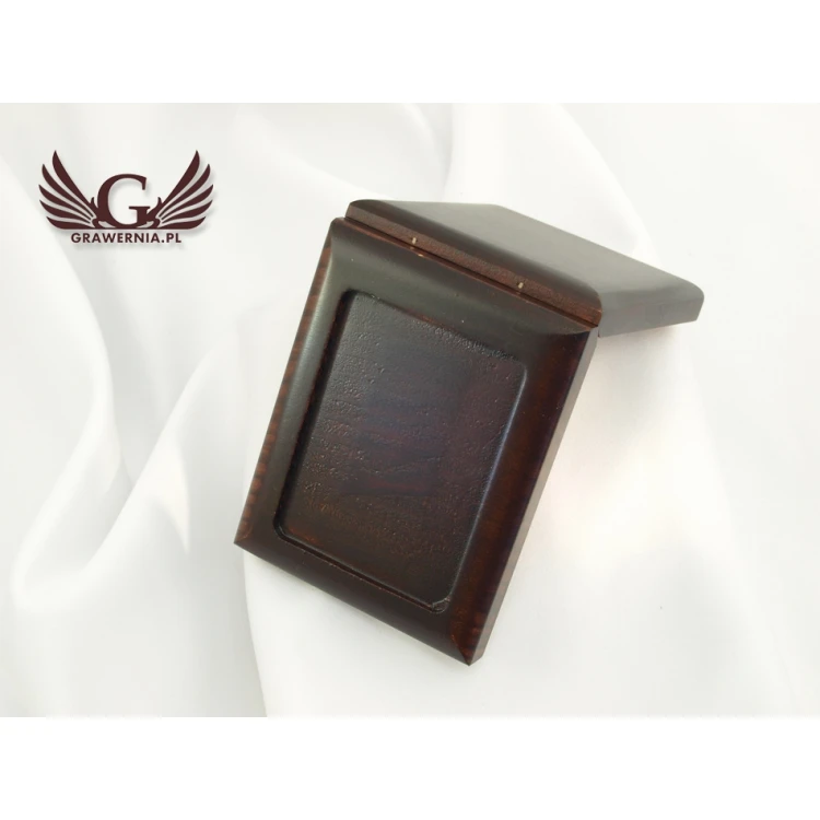 Holzbox Etui mit Doppelsteckplatz für Medaille der Größe 51x68mm