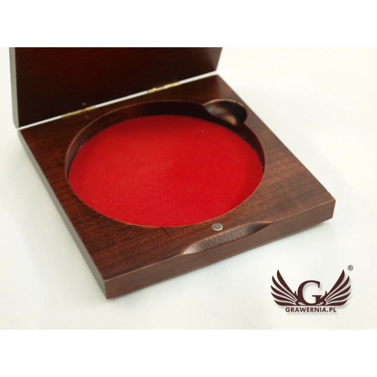 Holzbox Etui mit einzelner Medaillenfach für eine Medaille mit einem Durchmesser von 80mm