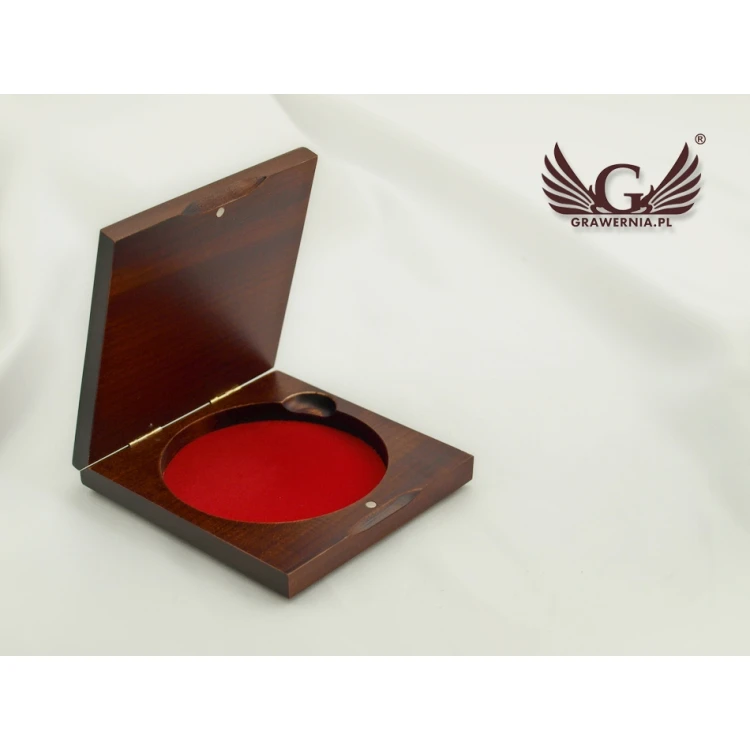 Holzbox Etui mit einzelner Medaillenfach für eine Medaille mit einem Durchmesser von 80mm