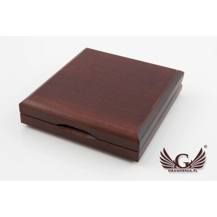 Holzbox Etui mit einzelner Medaillenhalterung für Medaillen mit 70mm Durchmesser - KAS06