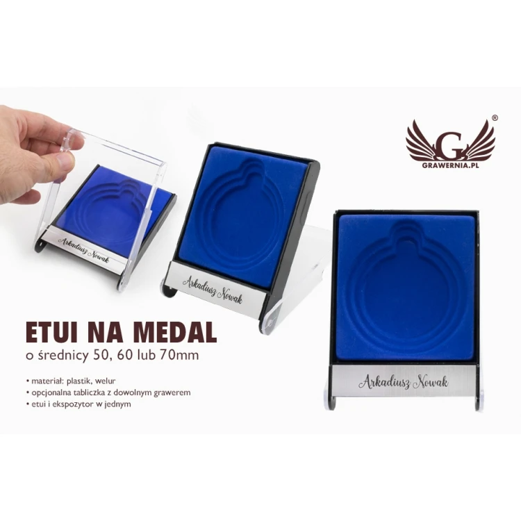 Universelle Hülle für Medaillen mit einem Durchmesser von 50, 60 oder 70mm - Blau - ET026