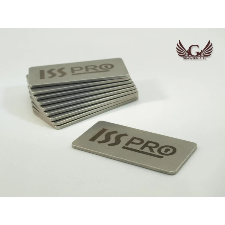 METALLPLATTE MIT DEM LOGO IHRES UNTERNEHMENS - Abmessungen 50x25x1,5mm