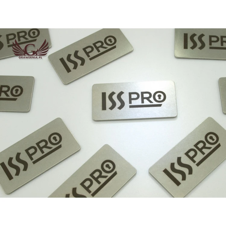 METALLPLATTE MIT DEM LOGO IHRES UNTERNEHMENS - Abmessungen 50x25x1,5mm