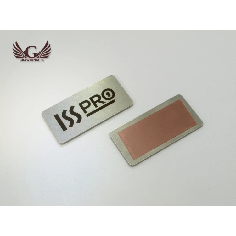 METALLPLATTE MIT DEM LOGO IHRES UNTERNEHMENS - Abmessungen 50x25x1,5mm