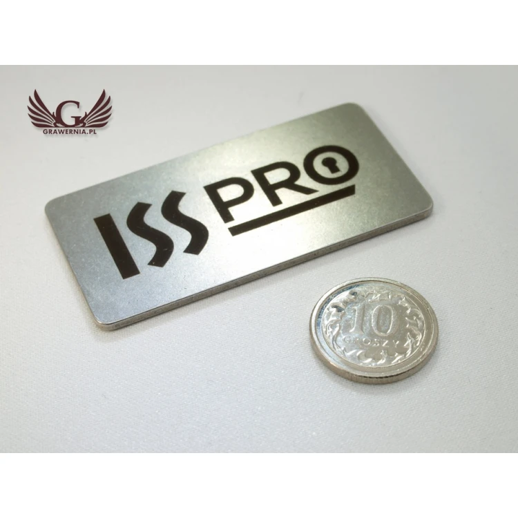 METALLPLATTE MIT DEM LOGO IHRES UNTERNEHMENS - Abmessungen 50x25x1,5mm