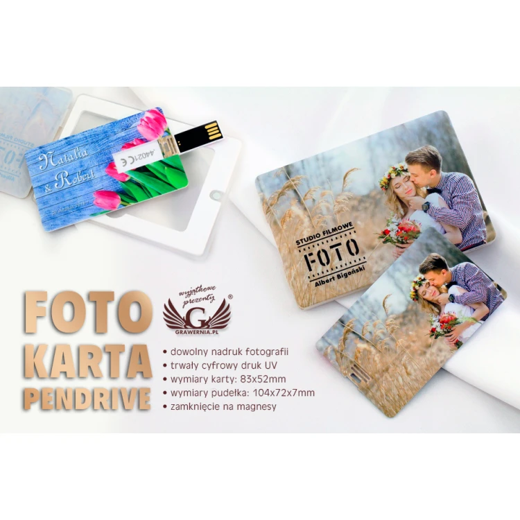 Foto Karte Pendrive 8, 16 oder 32GB USB 2.0 - UV-Druck