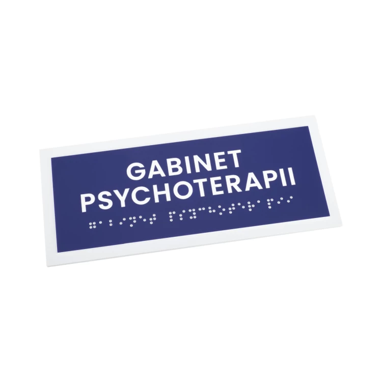 Psychotherapiepraxis - Tür- oder Wandtafel mit Brailleschrift - Größe 174x74mm - TAB560