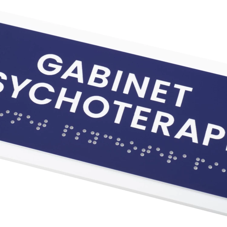 Psychotherapiepraxis - Tür- oder Wandtafel mit Brailleschrift - Größe 174x74mm - TAB560