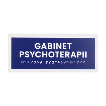 Psychotherapiepraxis - Tür- oder Wandtafel mit Brailleschrift - Größe 174x74mm - TAB560
