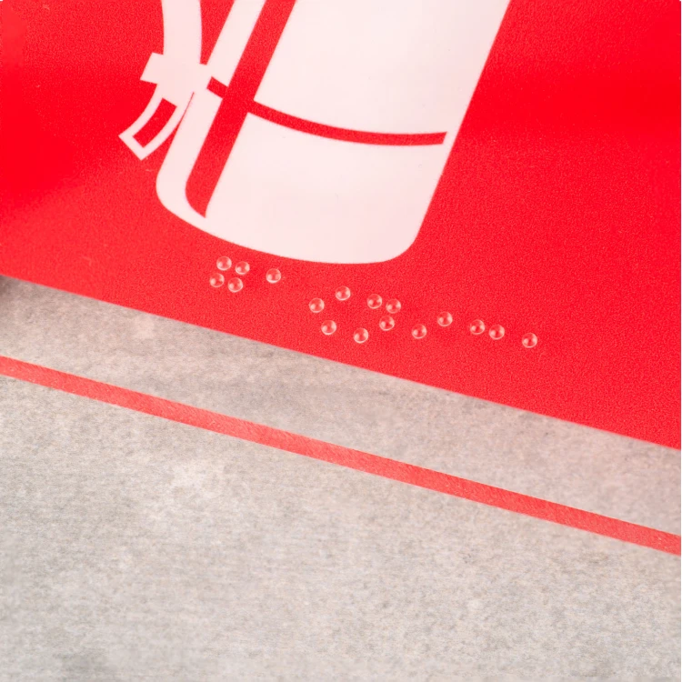 Feuerlöscher - PPOŻ Schild aus Plexiglas mit Braille-Schrift - Größe 150x150mm - TAB524