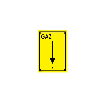 Gas - Standorttafel für Gasleitung - Abm. 140x200mm - PVC - farbiger UV-Druck - BHP111