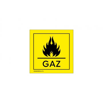 Gas - Warnschild - Größe 90x90mm - PVC - farbiger UV-Druck - BHP112