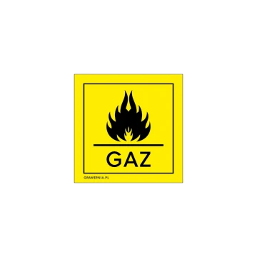 Gas - Warnschild - Größe 90x90mm - PVC - farbiger UV-Druck - BHP112