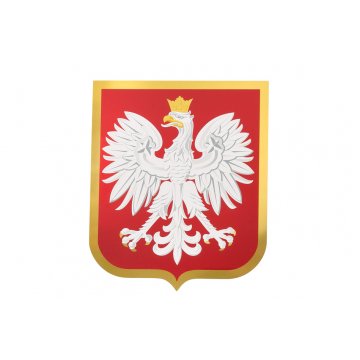 Polnisches Wappen - goldenes Aluminium mit UV-Druck - Abmessungen: 200x238mm - DEK018