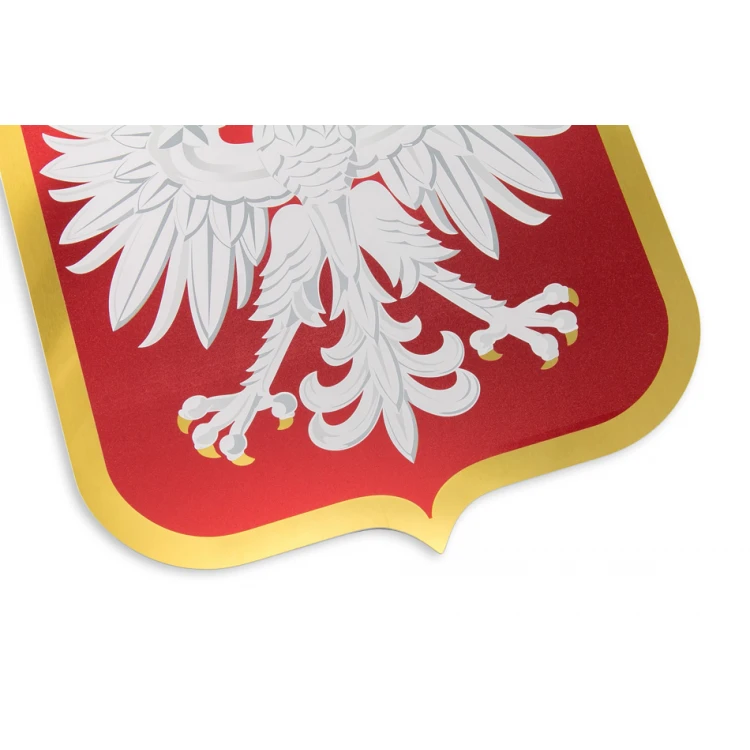 Polnisches Wappen - goldenes Aluminium mit UV-Druck - Abmessungen: 200x238mm - DEK018