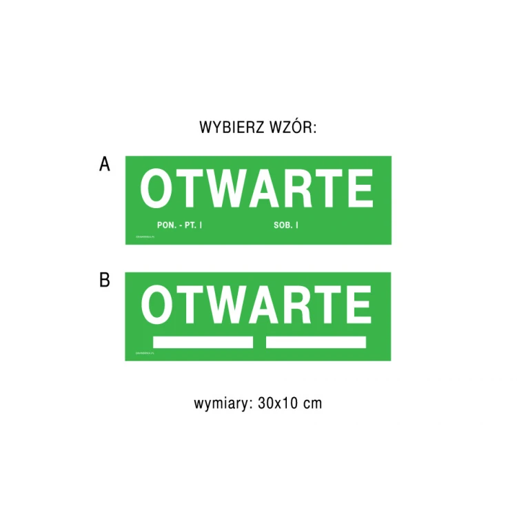 Öffnungszeiten - Schild für Geschäft Größe 300x100mm - PVC - farbiger UV-Druck - TAB197