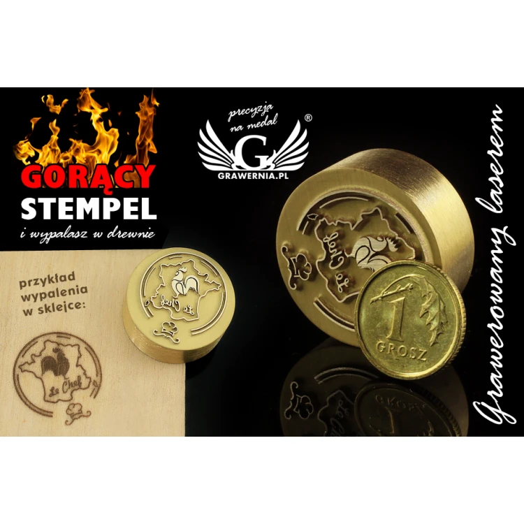 HEISSPRÄGESTEMPEL zum Brennen von Logos im Heiß- und Kaltverfahren - Matrizengröße: 22x20mm - LASER