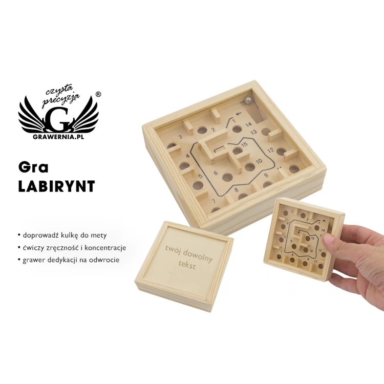 Geschicklichkeitsspiel Labyrinth mit Ihrer Gravur - GR001