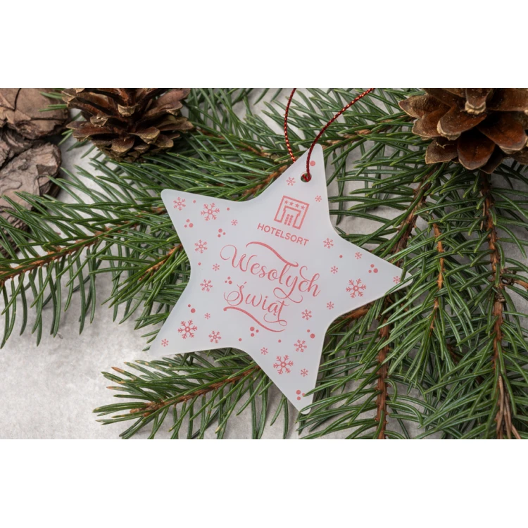 Weihnachtsbaumsterne aus Plexi Frost - Größe 80x76mm - beliebiger Druck - BDR036