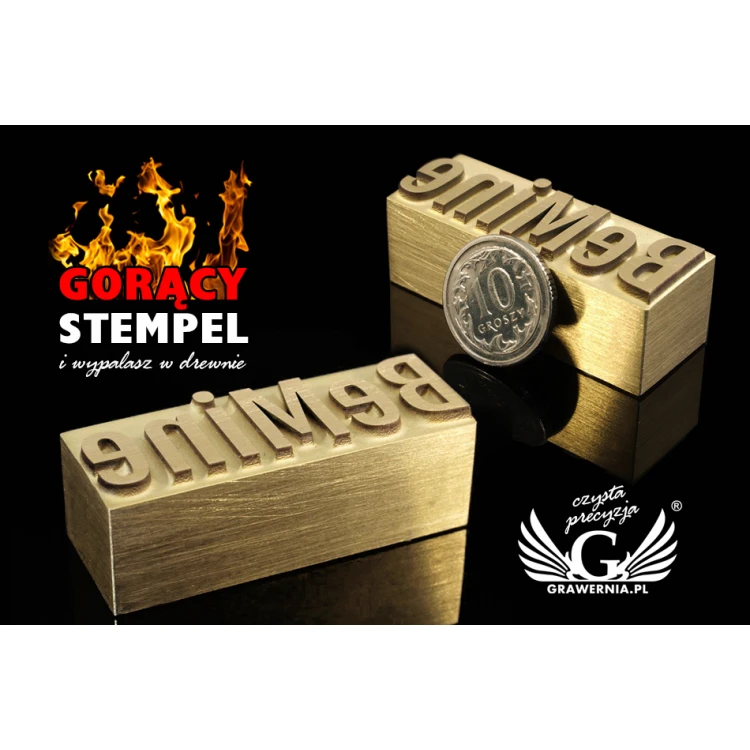 HOTSTAMP - Matrize / Siegel zum Prägen von Logos im Heiß- und Kaltverfahren - Matrizengröße: 42x15,6mm