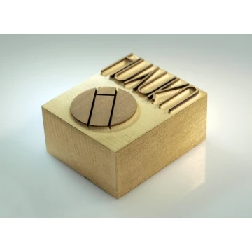 HOTSTAMP - Messingprägestempel / Siegel für Heißprägung des Logos - Abmessungen: 30x25mm