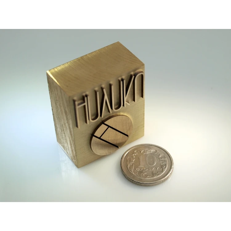 HOTSTAMP - Messingprägestempel / Siegel für Heißprägung des Logos - Abmessungen: 30x25mm
