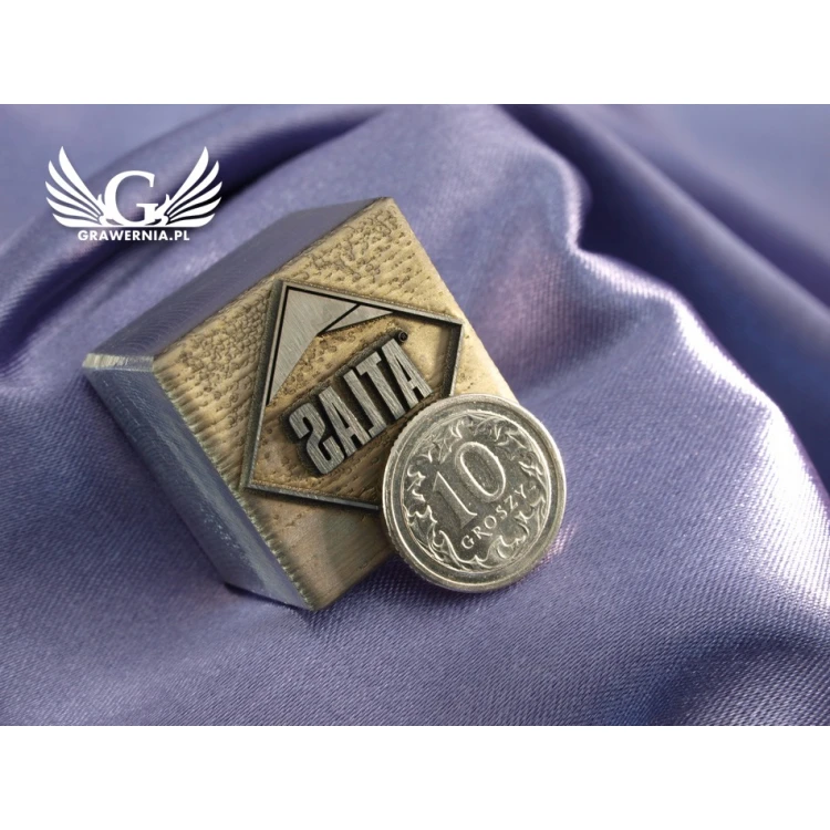 HOTSTAMP - Matrize / Stahlsiegel zum Prägen von Logos im Heißprägeverfahren - Abmessungen: 25x25mm