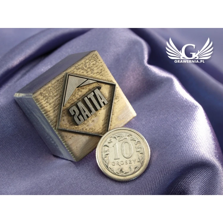 HOTSTAMP - Matrize / Stahlsiegel zum Prägen von Logos im Heißprägeverfahren - Abmessungen: 25x25mm