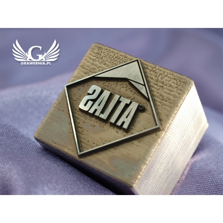 HOTSTAMP - Matrize / Stahlsiegel zum Prägen von Logos im Heißprägeverfahren - Abmessungen: 25x25mm