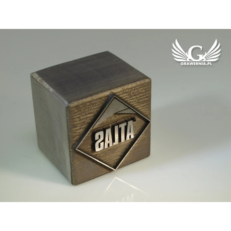 HOTSTAMP - Matrize / Stahlsiegel zum Prägen von Logos im Heißprägeverfahren - Abmessungen: 25x25mm