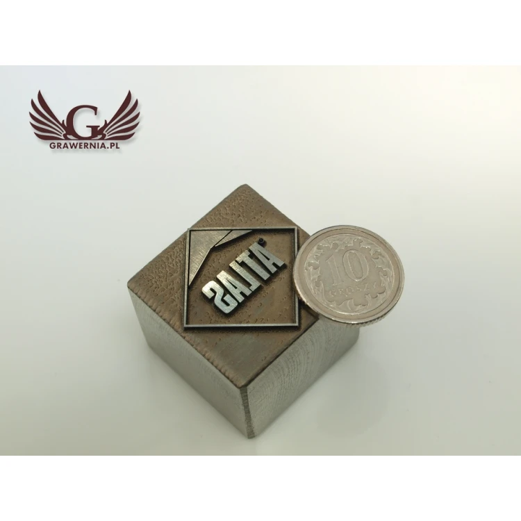 HOTSTAMP - Matrize / Stahlsiegel zum Prägen von Logos im Heißprägeverfahren - Abmessungen: 25x25mm