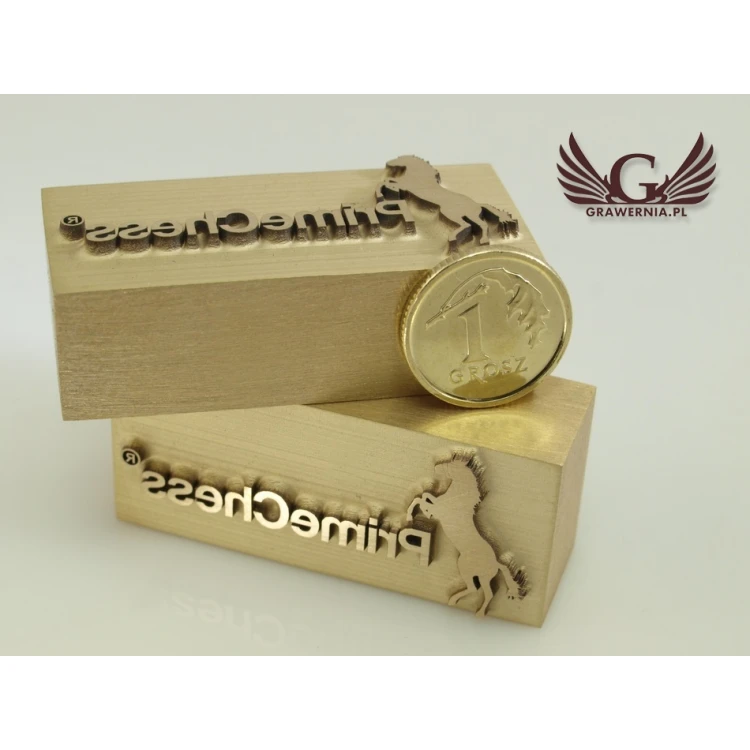 HOTSTAMP - Matrize / Siegel zum Prägen von Logos in Holz mit Hitze - Matrizengröße: 43x19mm